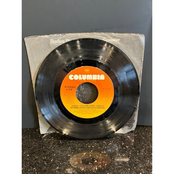 Vintage Barbra Streisand Wet/No More Tears W/Donna Summer 45 Rpm 7” Vinyl Record - Picture 4 of 4